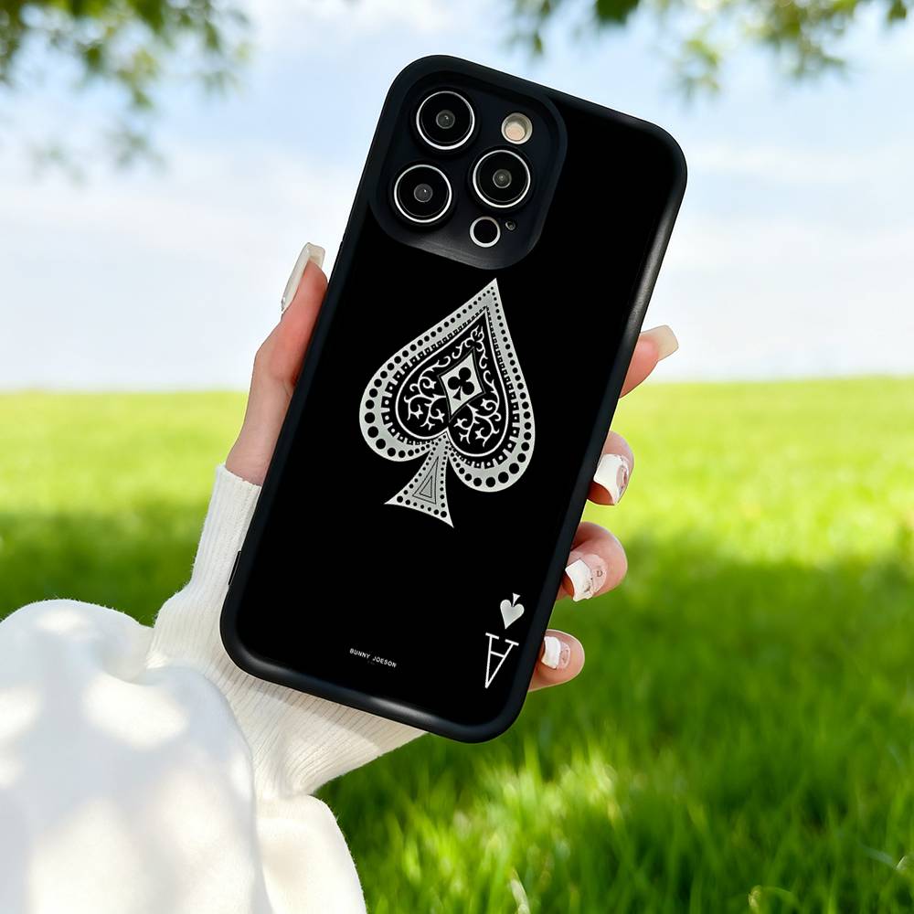 Playing Cards Silicone Soft Phone Case For IPhone 17 16 15 14 13 12 11 Pro Max Plus 16E Shockproof Back Cover