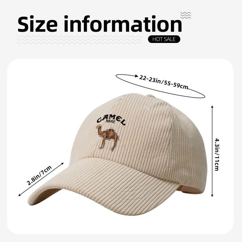 Kamel Mirage Print Baseballkappe Weiche Gemütliche Cordmütze Tägliche Lässige Verstellbare Snapback-Kappen Sport Wandern Väterkappen