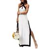 Halter Neck Slit Temperament Dress for Women