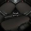 All-Season Breathable Linen Car Seat Cushion Set with Polka Dot Embroidery