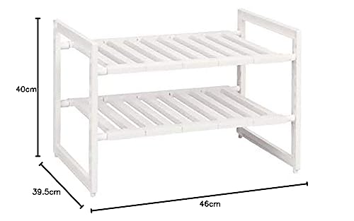 Pearl Metal Arrange-Free Under-Sink Space Rack, 2-Tier Wide, Expandable Type, H-5799