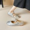 Comfortable Soft Sole Women's Mary Janes Slip On Low Heel Pumps Silver Apricot Office Ladies Daily Footwear Elegant Size 35-43