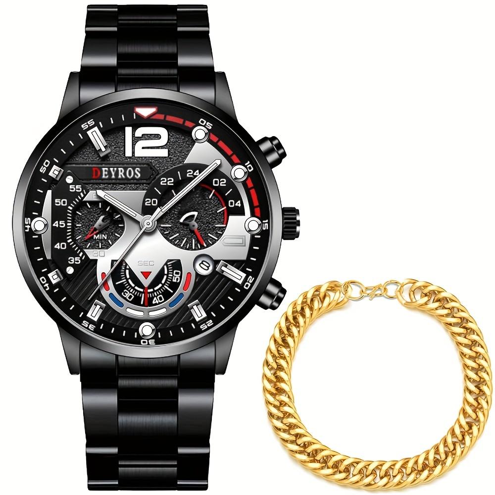 Stylish Men's Quartz Watch - Stainless Steel Calendar Watch with Classic Casual Design, Ideal for Daily Wear, Business, and Formal Occasions