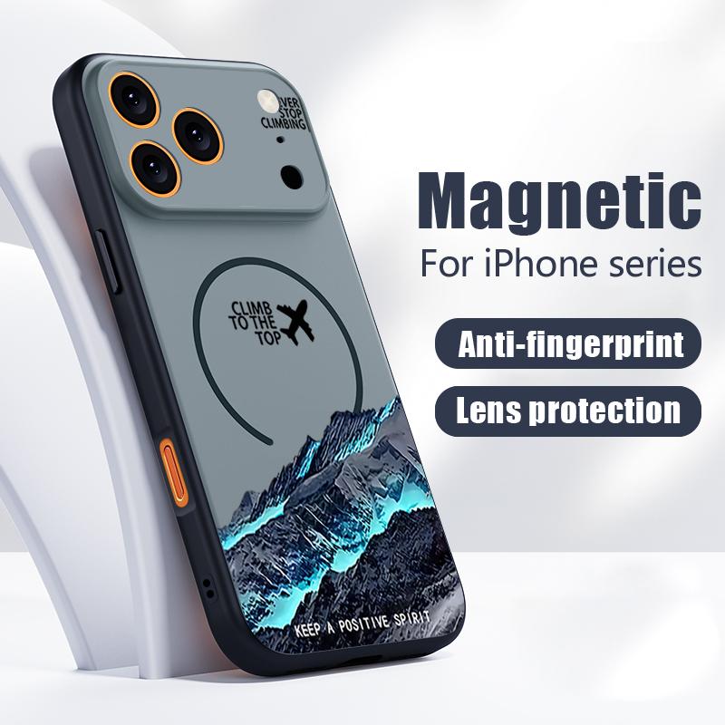 Magnetic For Magsafe Case For iPhone 17 Pro Max Airplane Landscape Pattern Skin Feeling Cover For iPhone 16 15 14 13 Pro Max