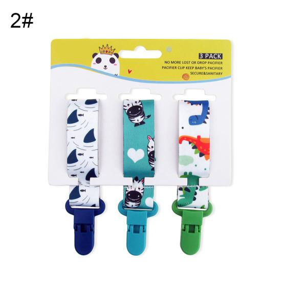 3Pcs/Set Cute Cartoon Dummy Baby Pacifier Clip Chain Holder Teething Soother