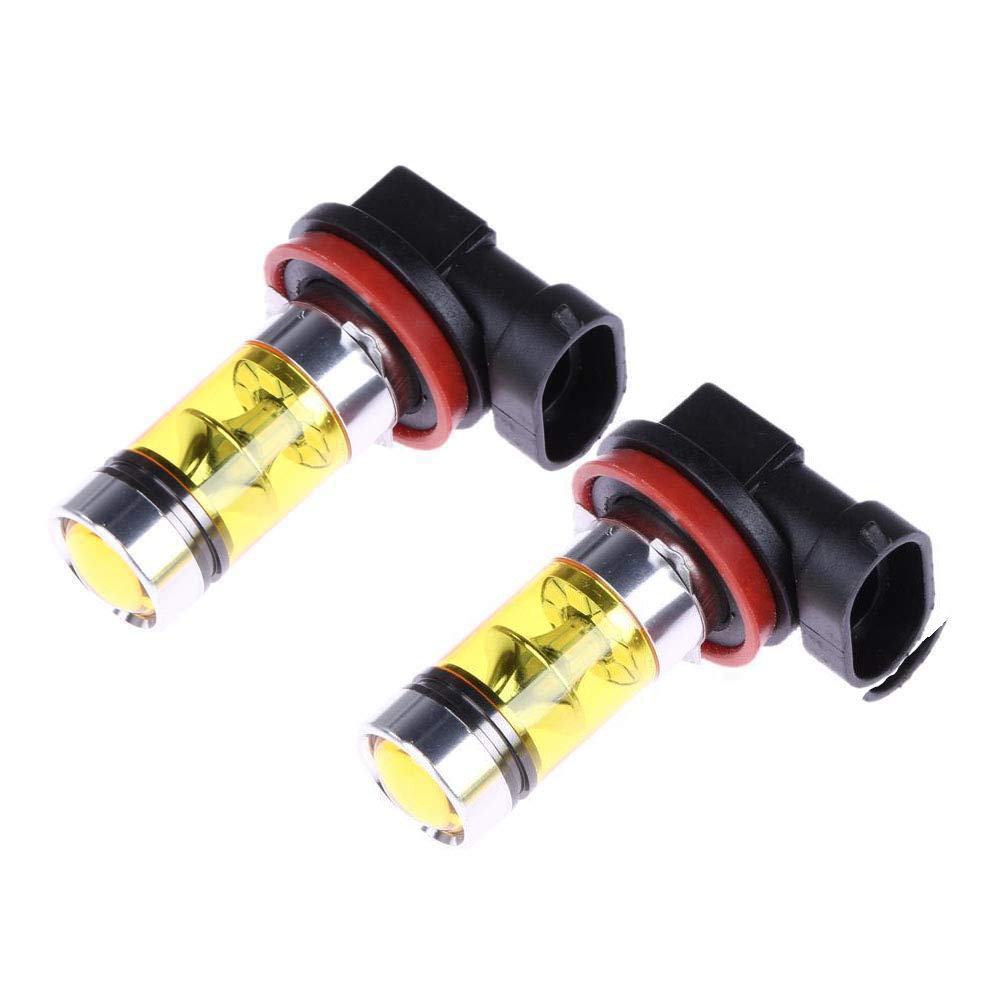 Bumdenuu 2x High Power LED Light 100W H8 H11 Yellow Fog Lamp 2828 20 LED Headlight Lamp