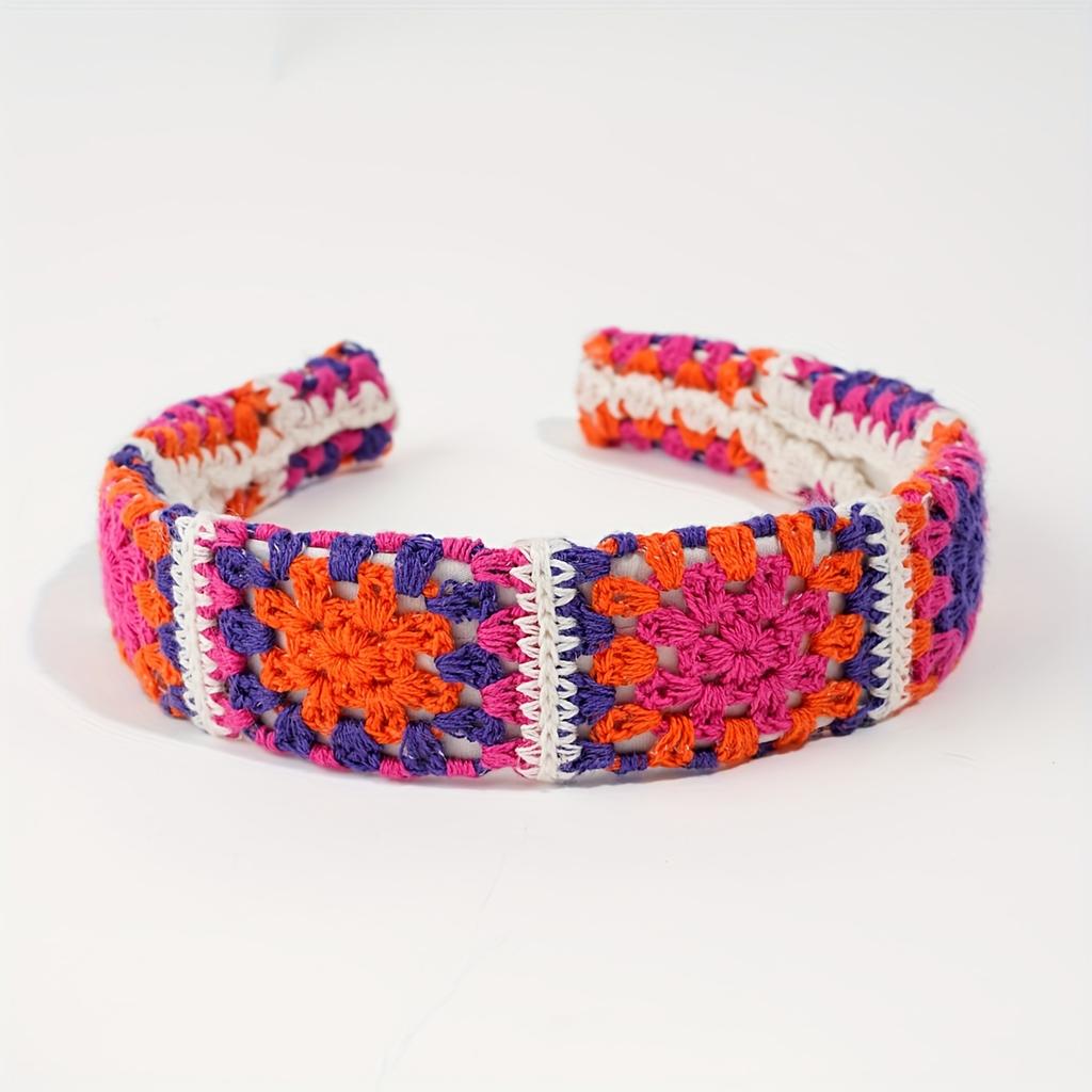 Boho-Chic Floral Knit Headband for Women - Cute & Stylish Hair Accessory, Perfect for Casual Attire