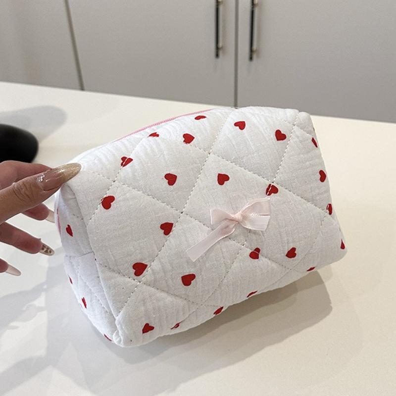 

Flower Quilted Fashion Makeup Storage Bag Portable Travel Organizer Cosmetic Toiletry Pouch Cute Make Up Handbag Clutch Purse