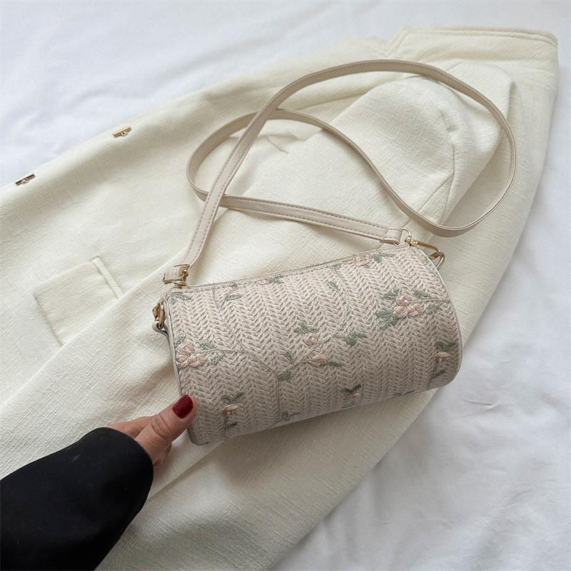 Новая уличная трендовая плетеная сумка в корейском стиле 2023 года, женская модная сумка-бочонок круглой формы