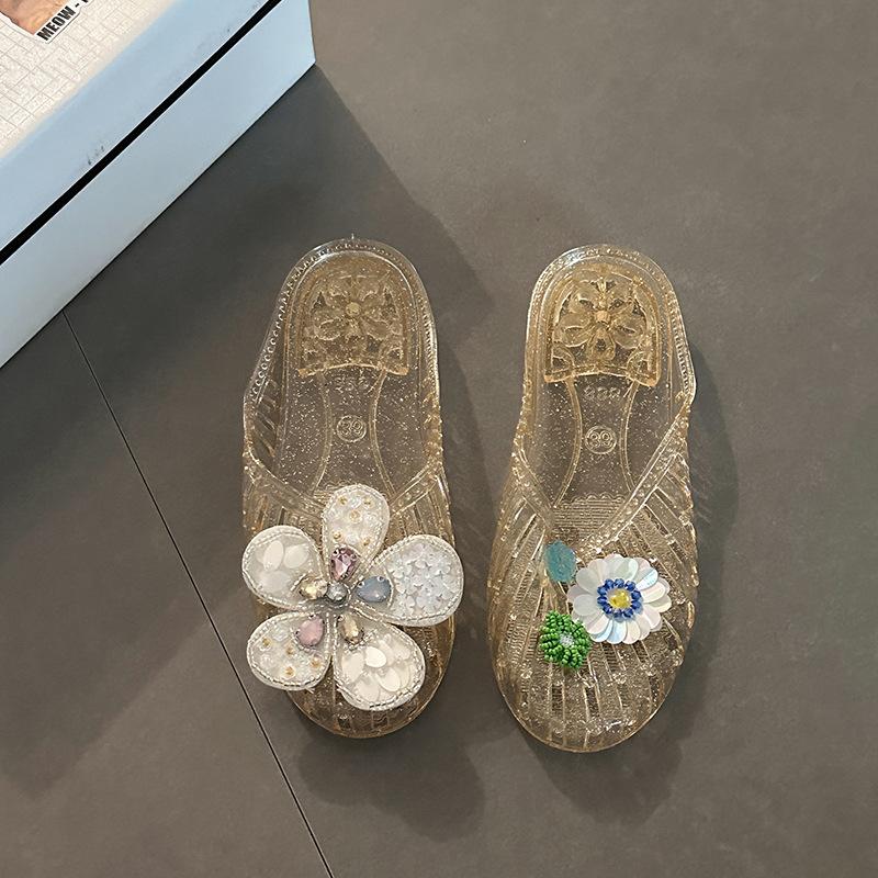 

Модные универсальные тапочки со стразами, цветок, кристалл, сумка, с закрытым носком, женские летние, с чувством дизайна, домашние, желе, крутые тапочки 41 золотой