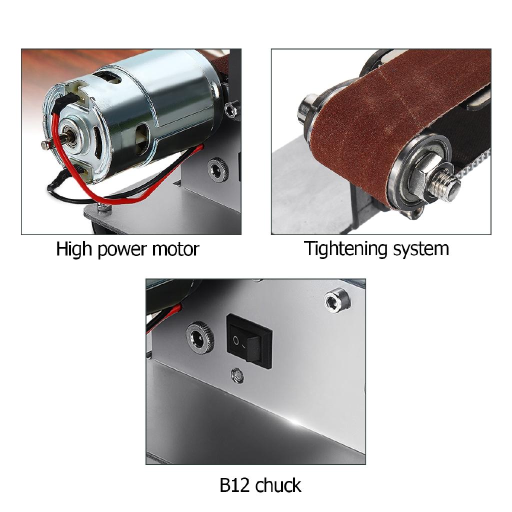 Belt Sander Machine Electric Belt DIY Mini Sander Polishing Grinding Woodworking Machine Cutter Edges Sharpener Belt Sander