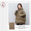 Women's Mid-Length Down Jacket 2024: Winter Loose Fit Plus Size Thickened White Duck Down Coat for Middle-Aged Moms