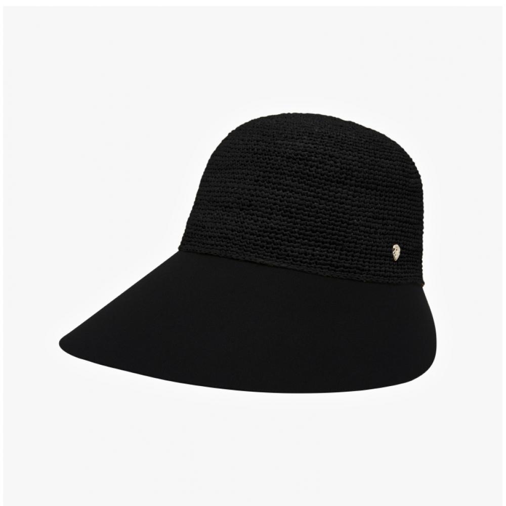 Helen Kaminski Blaze Charcoal Black Visor Sun Cap Hat50530