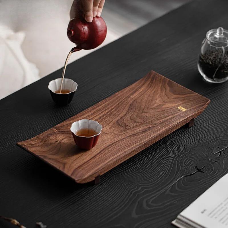 Japanische Teeschale Rechteckige Teeschale Retro Minimalistisch Nussbaumfarbene Schale Haushalt Kaffeetasse Exquisite Schalen Heimdekoration