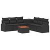 Sofa Set 8 Pieces Black Poly Rattan and Steel