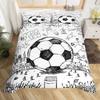 Erosebridal Football Comforter Cover, Hand Drawn Sketch Soccer Flag Network Team Sports Duvet Cover for Boys Teens Men, Decorative 2 Piecce