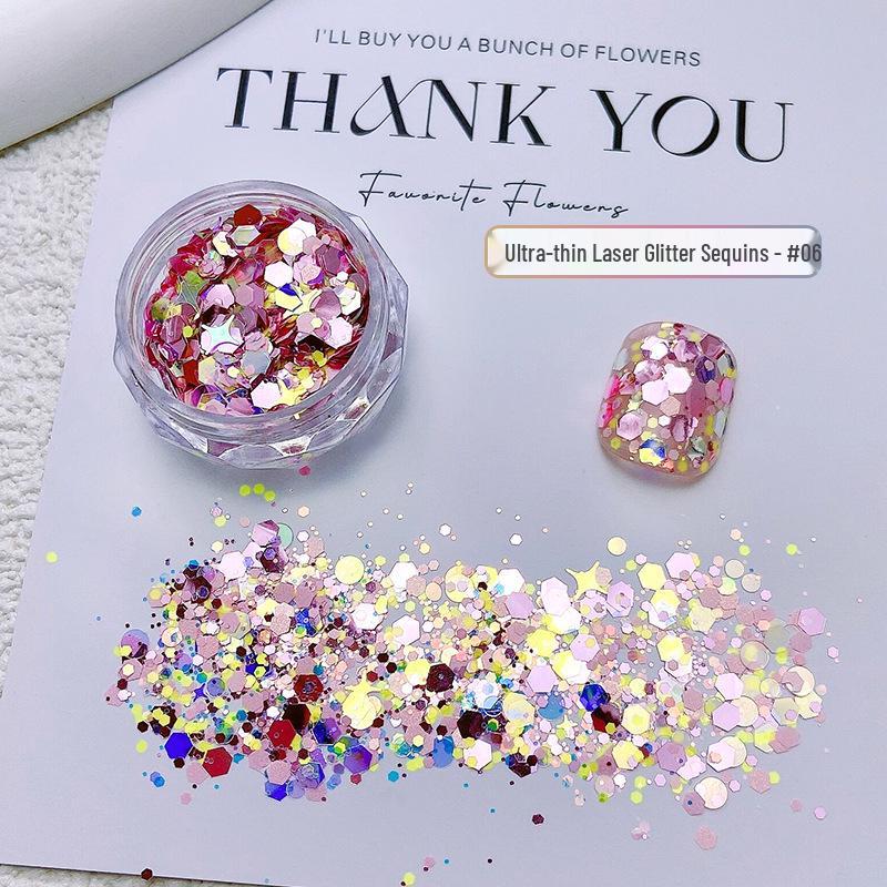 Heart Laser Gradient Glitter Sequins for Manicure