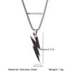 Hip-hop Style Lightning Stainless Steel Necklace, Unique Streetwear Choker, Unisex Versatile Pendant, Hypoallergenic and Colorfast