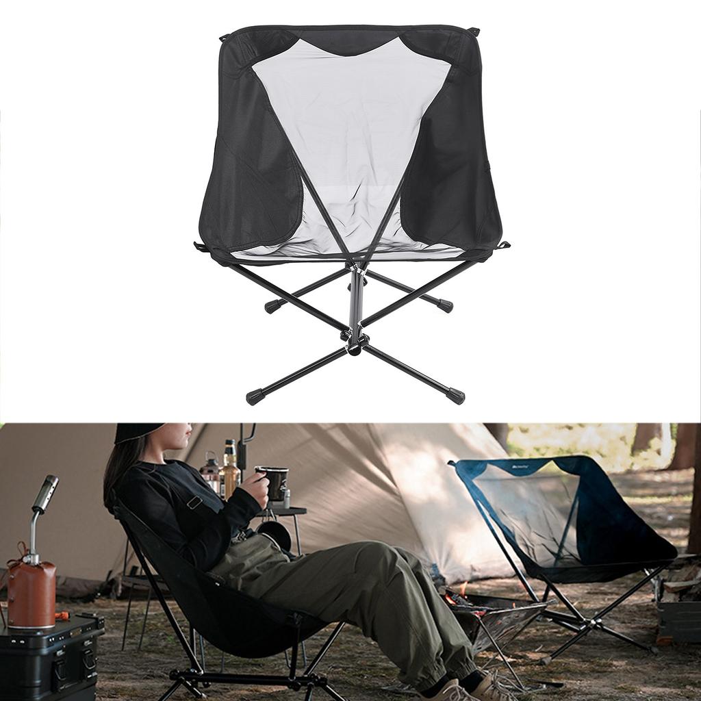 Portable Camping Chair Multipurpose Prevents Sinking Strong Load Bearing Lightweight Sturdy Folding Backpacking Chair Black