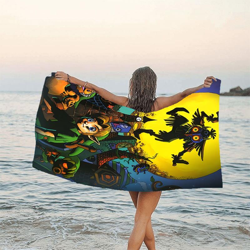 1pc Game Zelda Beach Towel, Beach and Seaside Swimming Pool Equipment, Fashion Pattern, Rectangular, Travel Essentials