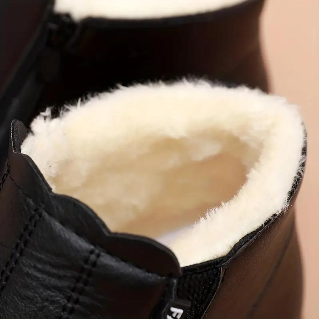 Boty pro matku Bavlněné boty Středního věku Zimní Kotníkové boty s měkkou podrážkou Boty pro starší ženy Plus Sametové Kožené boty