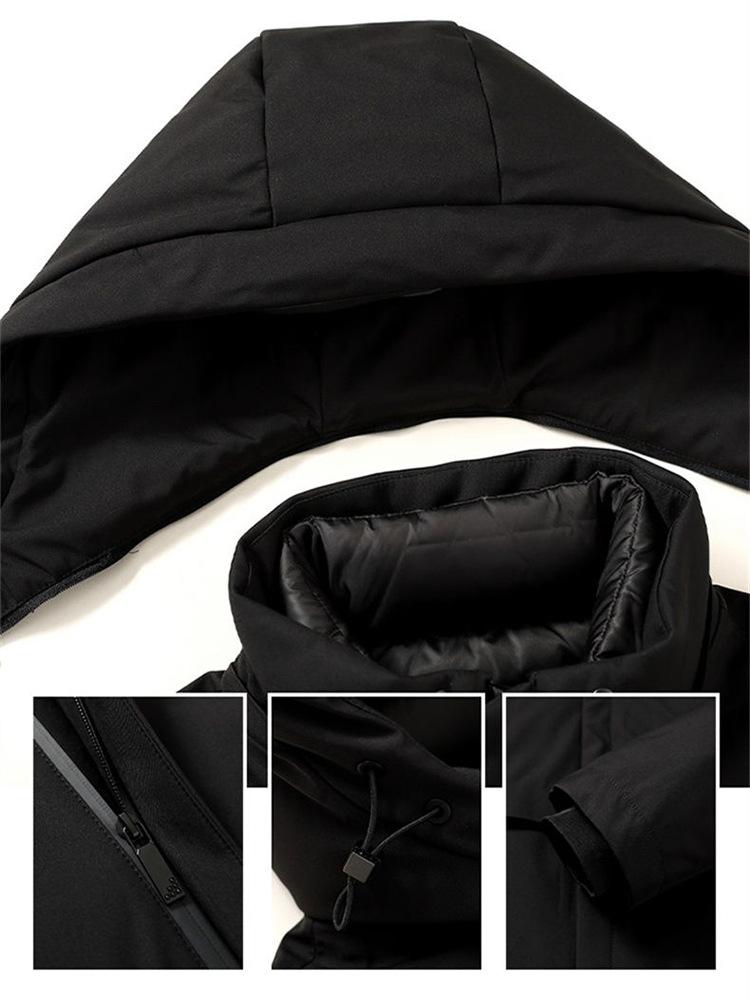 Men's 5-in-1 White Goose Down Jacket with Removable Liner - High-End Winter Outerwear for Middle-Aged Warmth