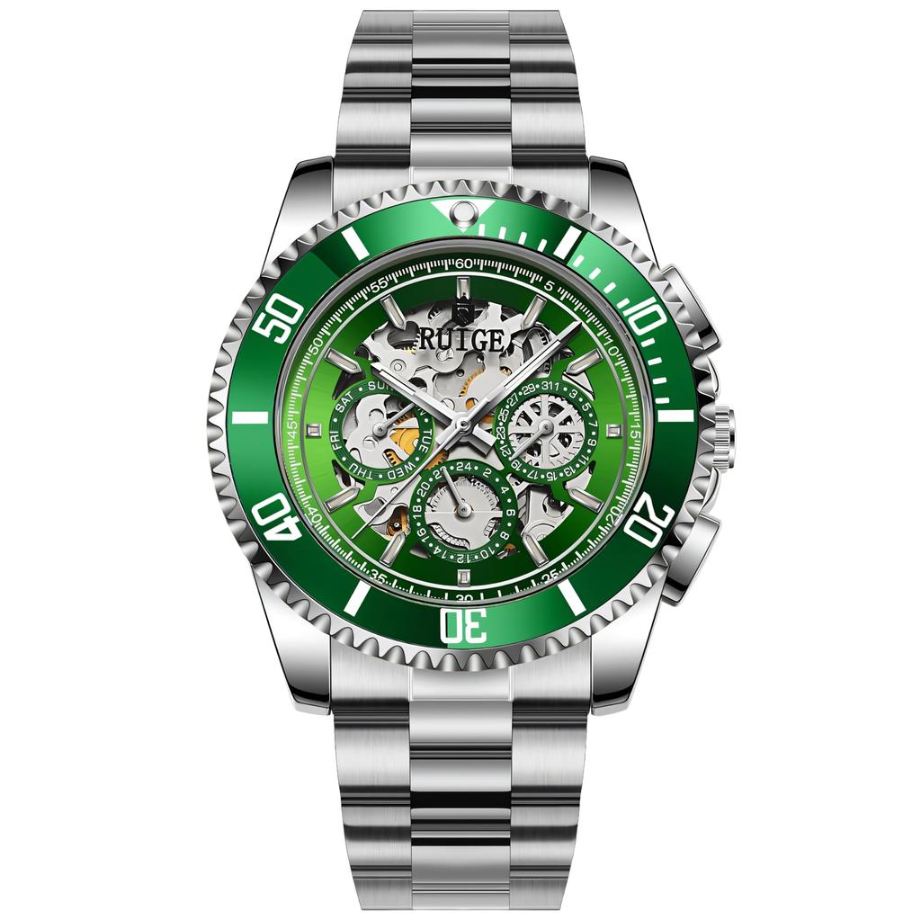 Men's Watch Fully Automatic Mechanical Watch Hollow Fashion Waterproof Student Male Watch Water Ghost Series Tourbillon Clock