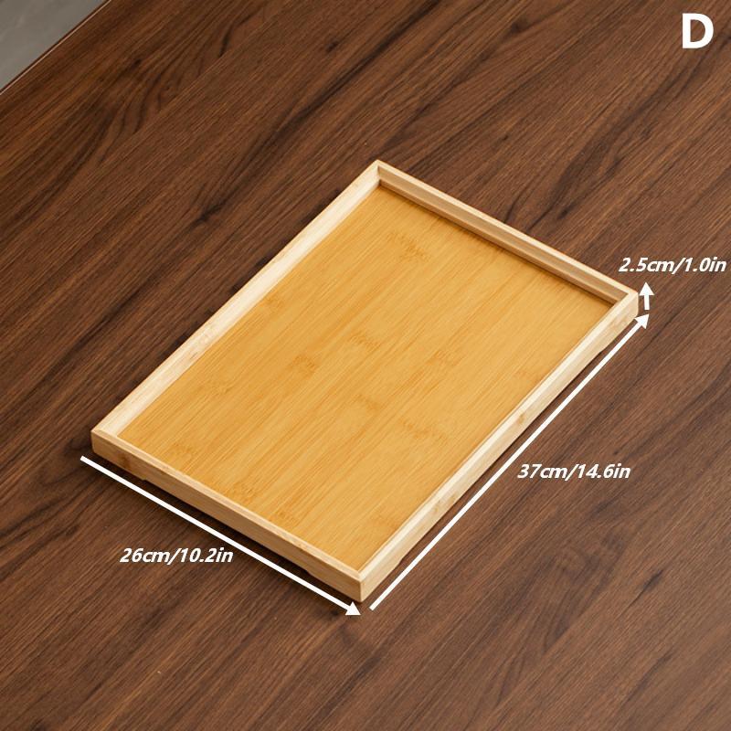 1Pcs Rectangular Serving Tray Tableware Food Tray For Kitchen Party Tea Bar Bamboo Wood Pallets Flat Plate Kitchen Utensils