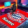 Custom Name Personalized FC Bayern Print Carpet, Versatile Home Decor Rug, for Playroom, Apartment, Balcony, Entryway, Hallway Gift