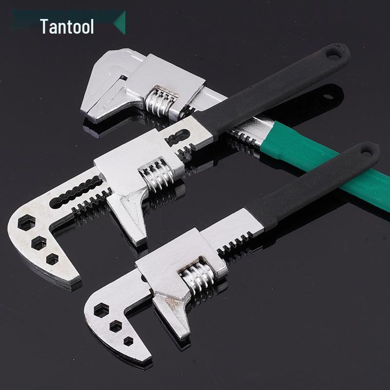 F-type Multifunctional Black Adjustable Open-end Wrench with Large Opening for Water Heating