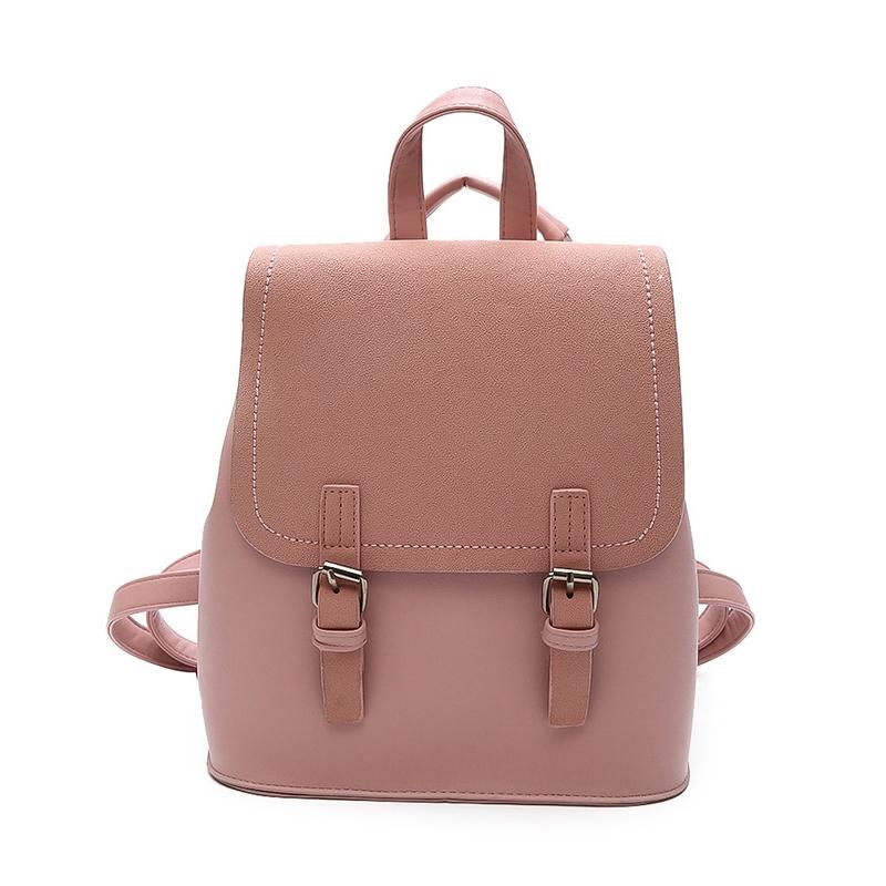 

IELGY Женский рюкзак в корейском стиле с контрастной пряжкой на поясе розовый
