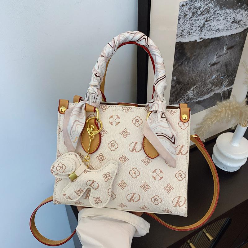 Vintage Print Cross-Border Women's Shoulder Tote - 2025 Niche Design for Middle-Aged Moms