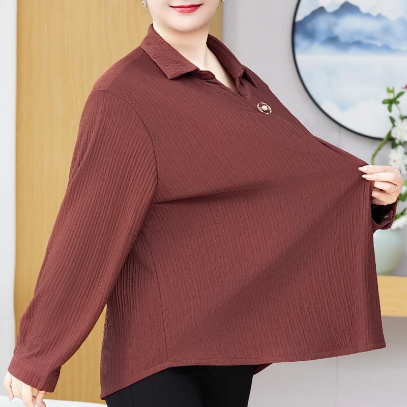 Plus Size 3XL-8XL Oversize Elegant Blouses for Women Tops Loose Long Sleeve Shirt Vintage Clothes