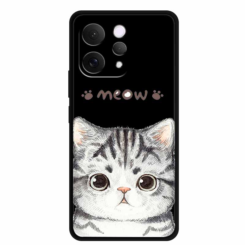 Coque For Vivo S50 V2528A Case 6.59" Black Silicone Case Cartoon Cat Shockproof Soft Back Cover For Vivo S50 5G 2025 Phone Case