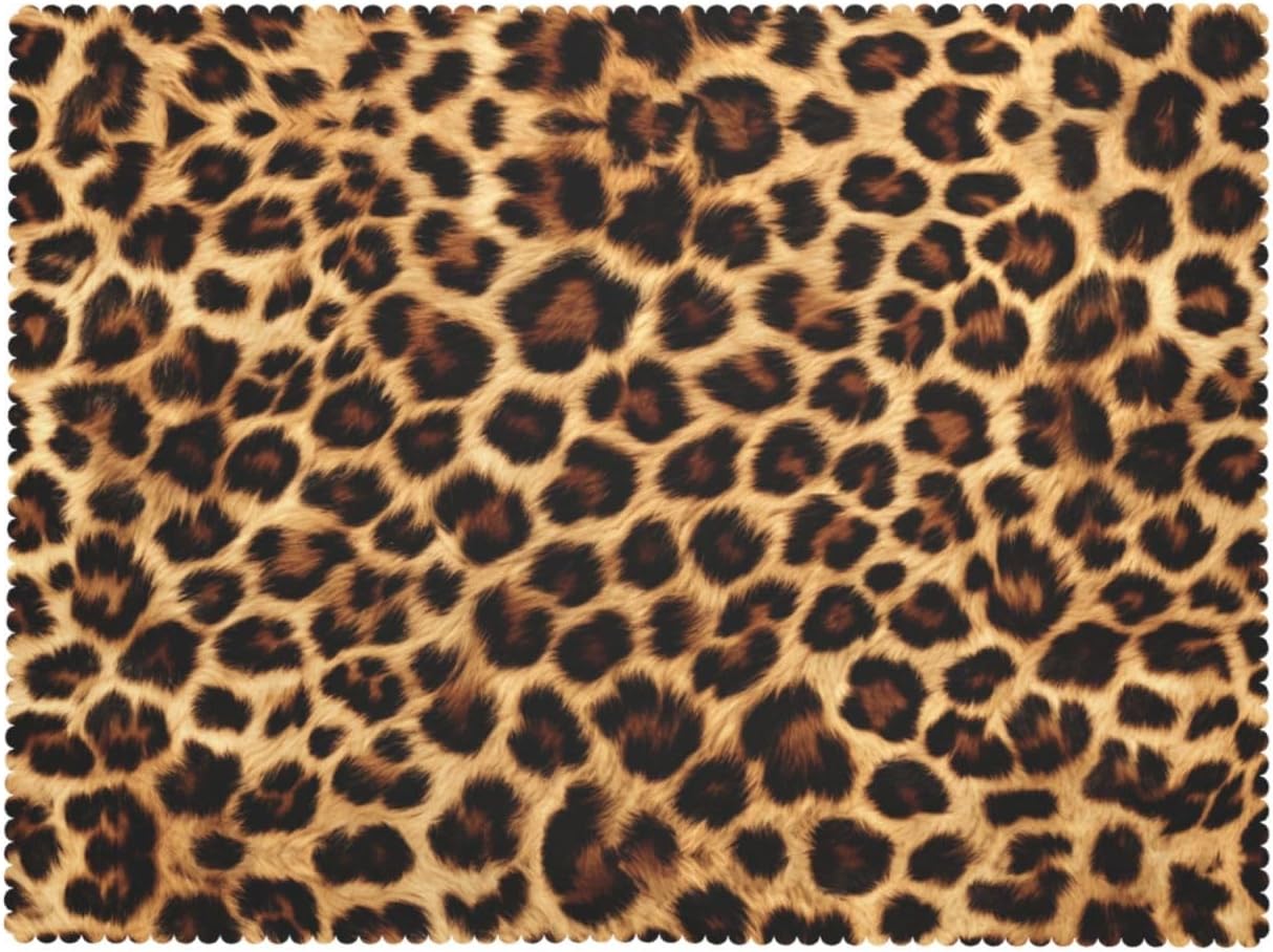 Bruine Tafelkleed met Luipaardhuid Print, Moderne Cheeta Safari Textuur Rechthoekige Wasbare Cover voor Thuis Eetkamer 140x160cm