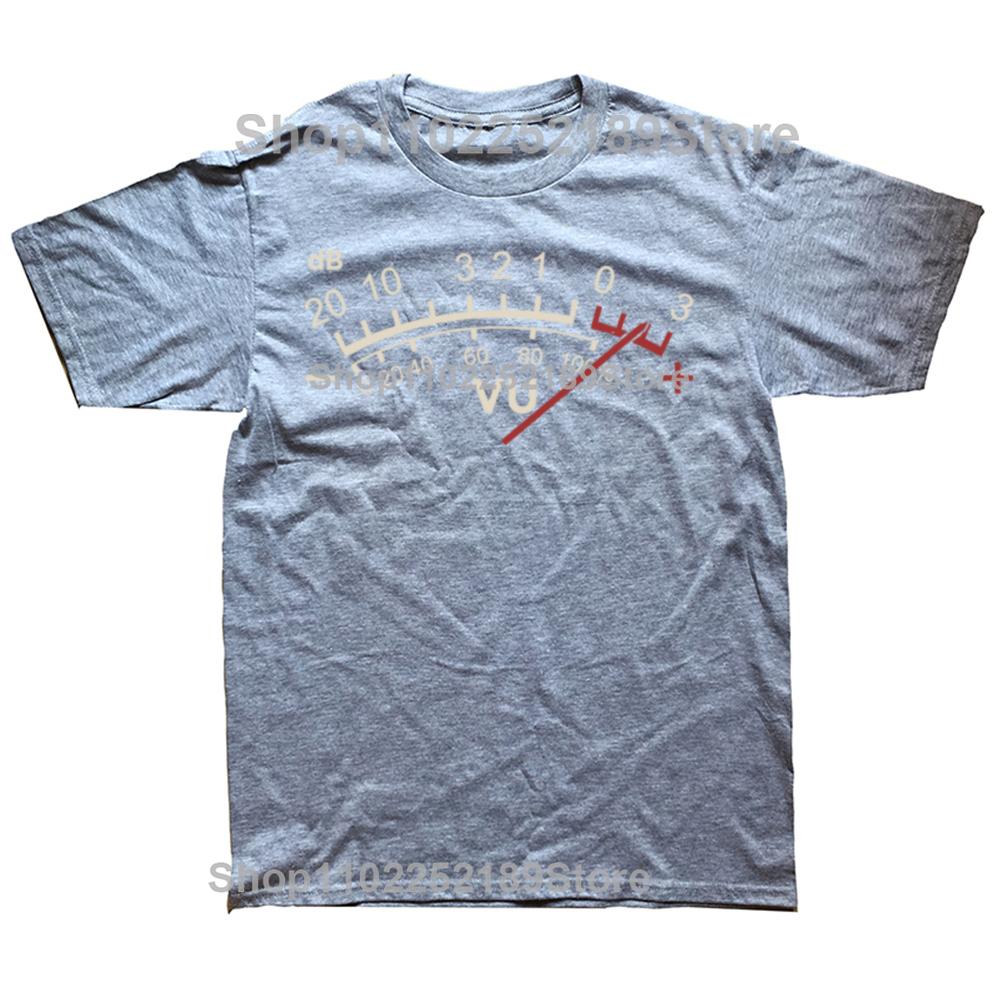 VU Meter Music Sound DB DJ Retro Vintage Classic T Shirt Men Casual Short Sleeve Tees Tops Harajuku Analog Audio Mens Clothing