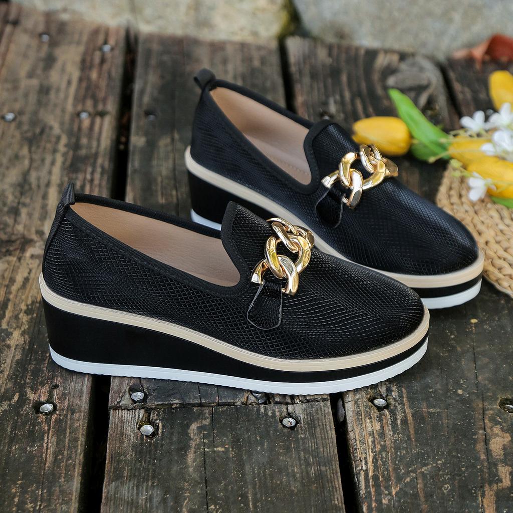 Pegged Heels Single Shoes Women's Shoes Thick-soled Shoes Casual Single Shoes
