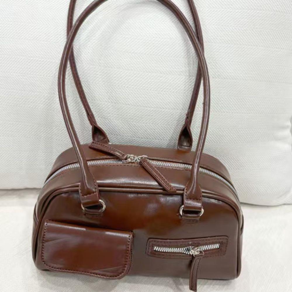 

Solid Color Large-Capacity Bag Korean Style Retro Bag All-match Underarm Bag Portable кофейный