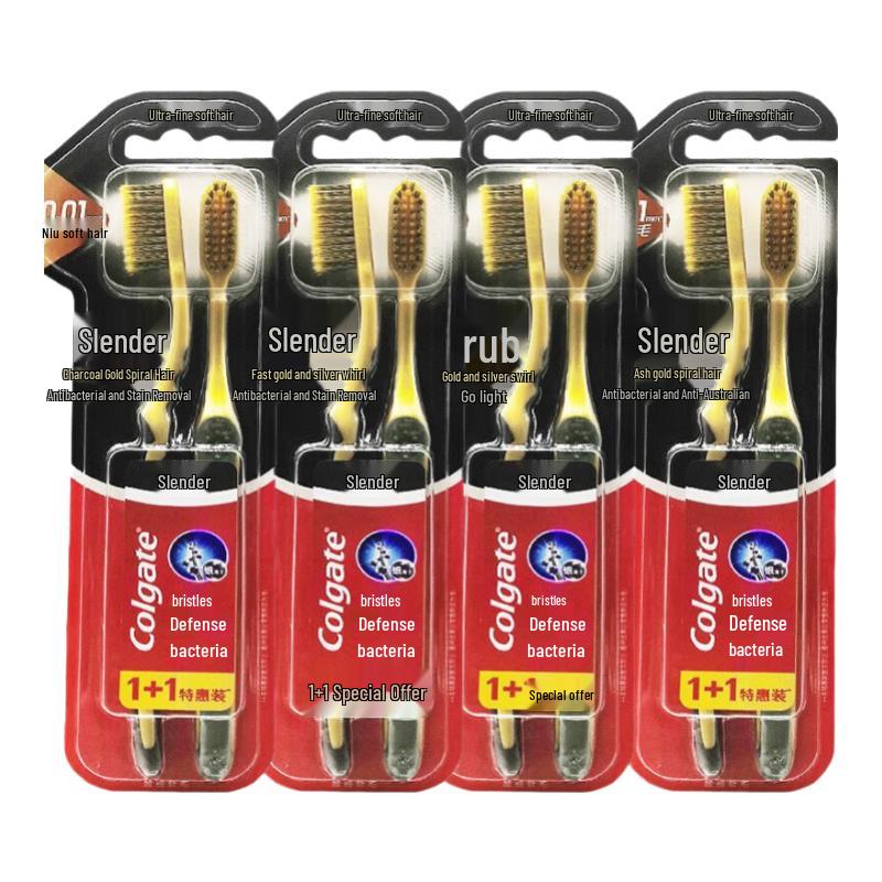 Colgate Slim Soft Charcoal Gold Spiral Toothbrush