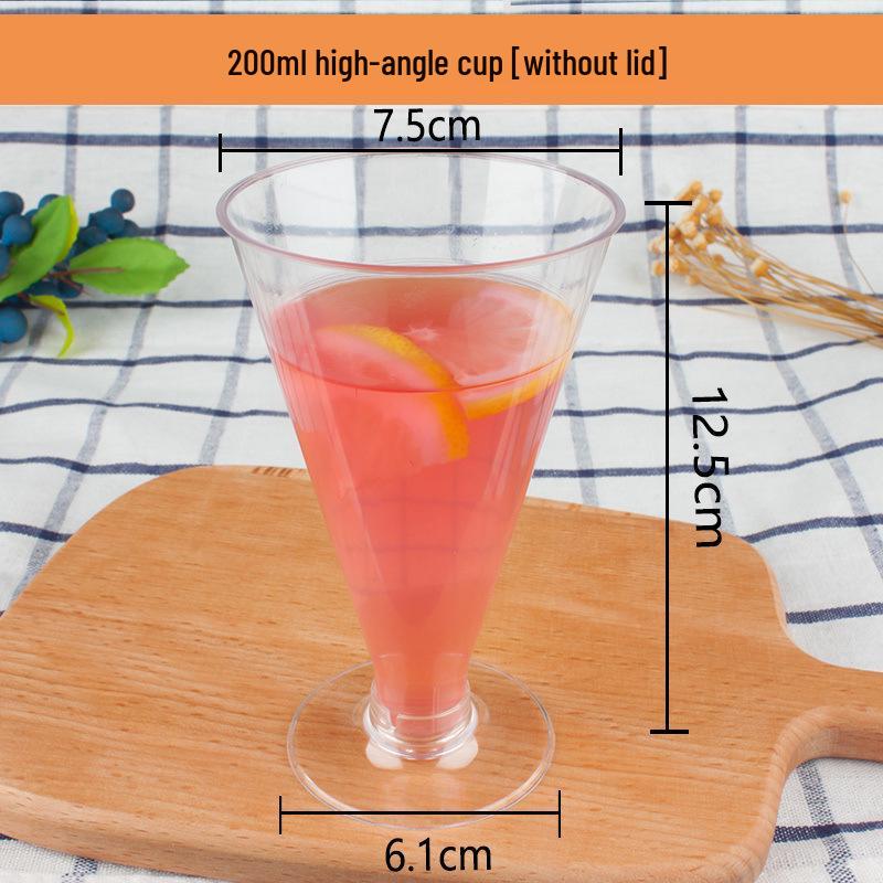 High-Stemmed Disposable Transparent Cup for Desserts, Pudding, Milkshakes, Mousse, Ice Cream, Red Wine, or Champagne.