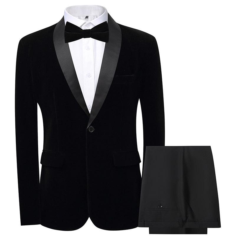 Pánský třídílný oblek střihu slim fit v korejském stylu na svatby a business casual