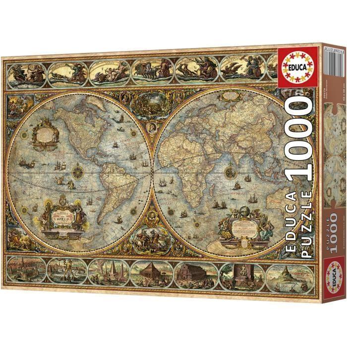 Puzzle - EDUCA - Orbis Terrarum - 1000 Pièces - Thème Voyage Et Cartes - Mixte