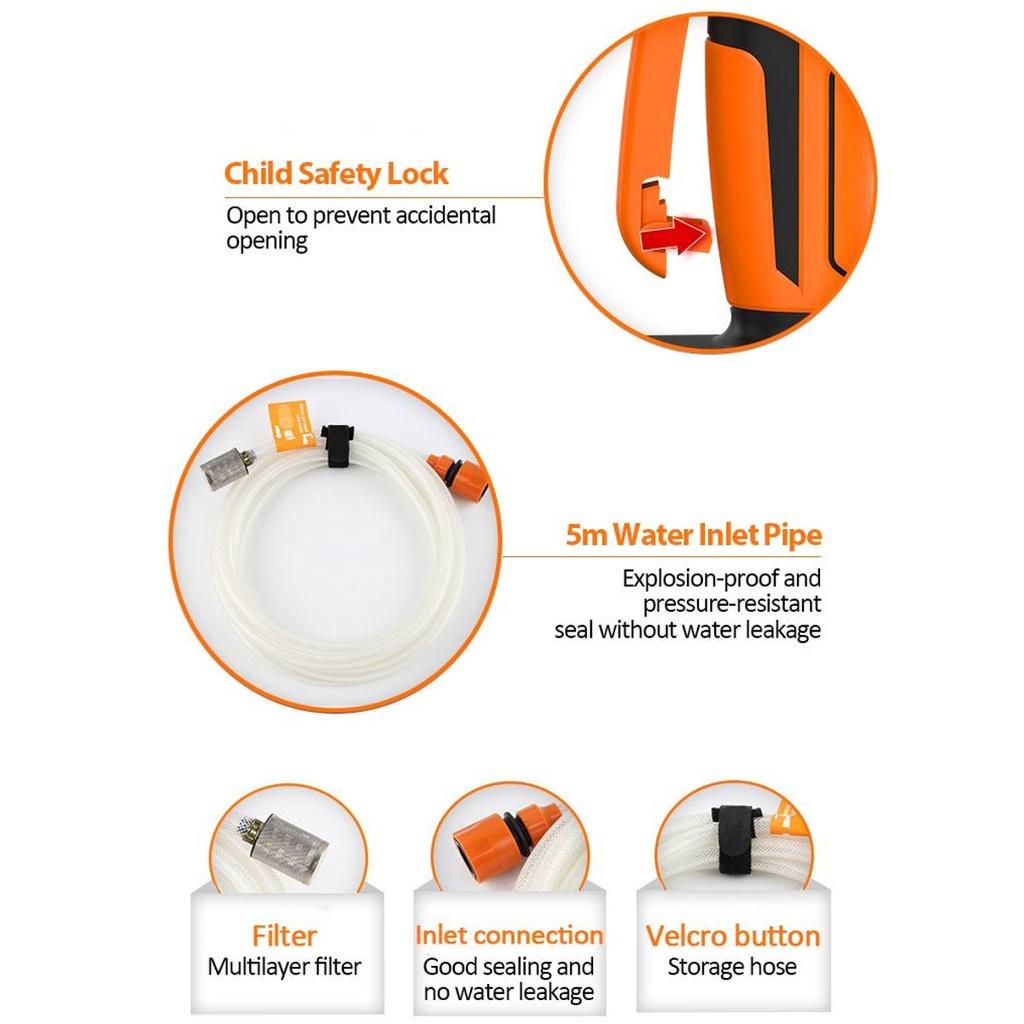 Rechargeable High Pressure Car Washer 70Bar Wireless Water Spray Guns Cleaning Guns Handheld Cleaner 20V Lithium Battery 1000W