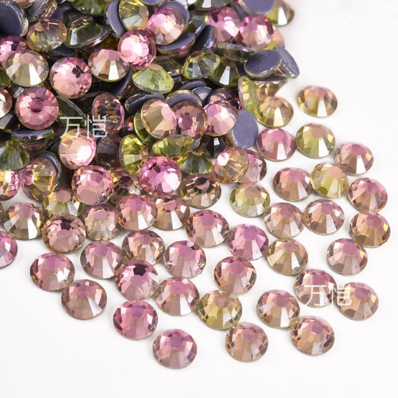 Imitation Austrian Diamond, Even Surface Hot Melt Adhesive Hot Diamond Ab Color Crystal Glass Diy Clothing Rhinestone Decoration