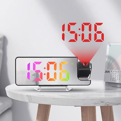 Specchio LED Sveglia Intelligente Orologio Elettronico Moderno Per Decorazione Domestica Sveglia Digitale Decorazione Orologi da Tavolo per Ufficio