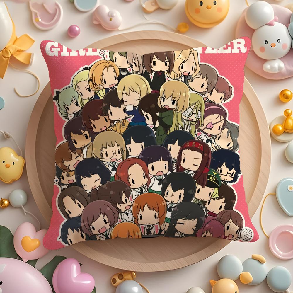 Girls Und P-Panzer More Love Cushion Cover Plush Fabric Soft Double-Sided Printed Sofa Warm Winter Home Gift Pillow Cover
