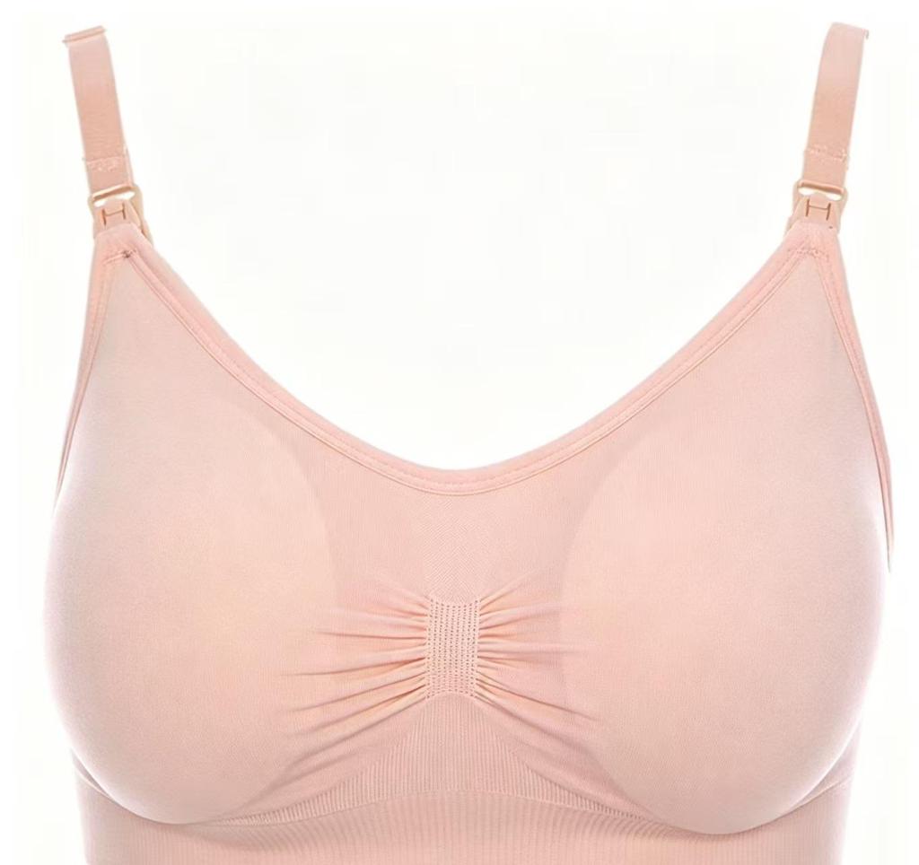 Plus Size Front-Opening Seamless Nursing Bra with Removable Breathable Pads