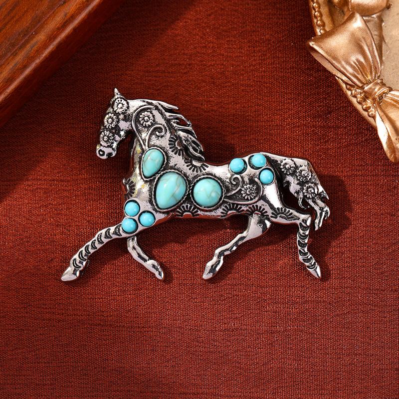 Broches de Cavalo de Luxo Acessíveis Versátil Vintage Animal Pins de Lapela Corsage de Roupa Acessórios de Joalheria Presentes de Ano Novo
