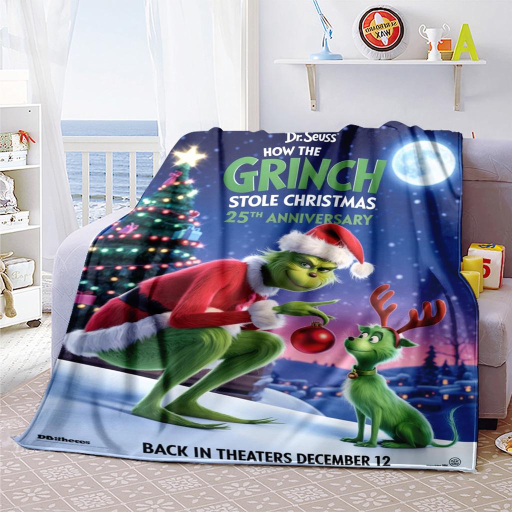 Christmas Gift Comedy Movie How the Grinch Stole Christmas blanket home warming, four season bed decoration sofa cover flannel throwing blanket K4