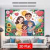 2D Loving Family Garden Background for Kids Birthday & Party Decoration